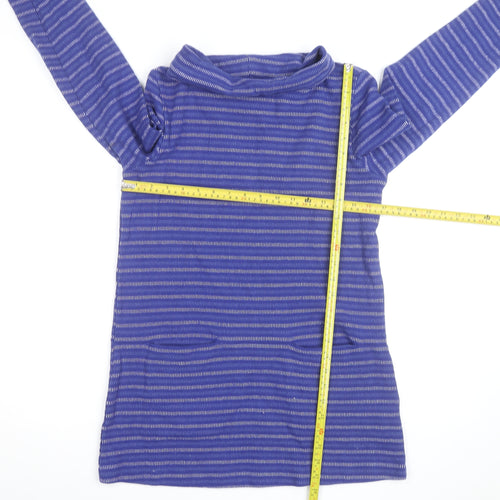 Seasalt Cornwall Womens Blue Striped Cotton Cowl Neck Tunic Jumper Size 8