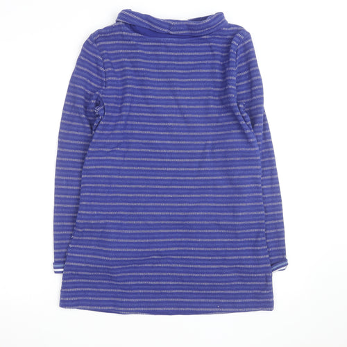 Seasalt Cornwall Womens Blue Striped Cotton Cowl Neck Tunic Jumper Size 8