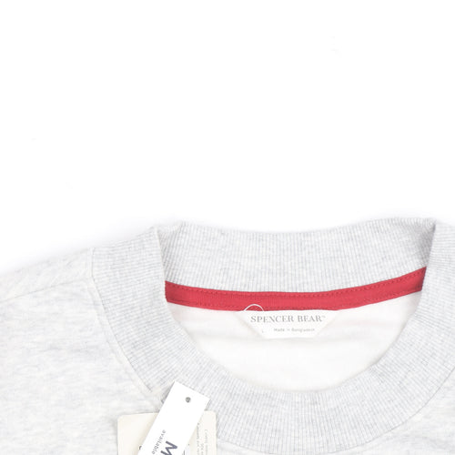 Marks and Spencer Men's Grey Spencer Bear Christmas Sweatshirt L
