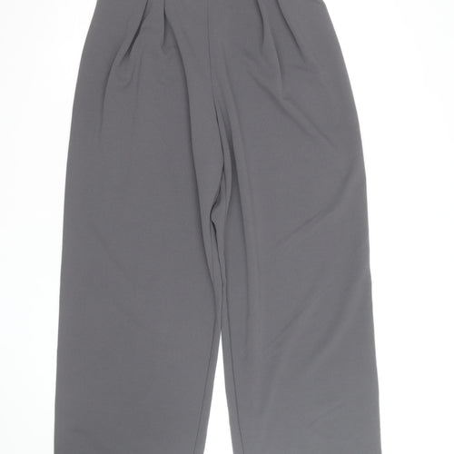 Zara Men Grey Regular Fit Pleated Trousers Size M Belted