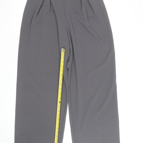 Zara Men Grey Regular Fit Pleated Trousers Size M Belted