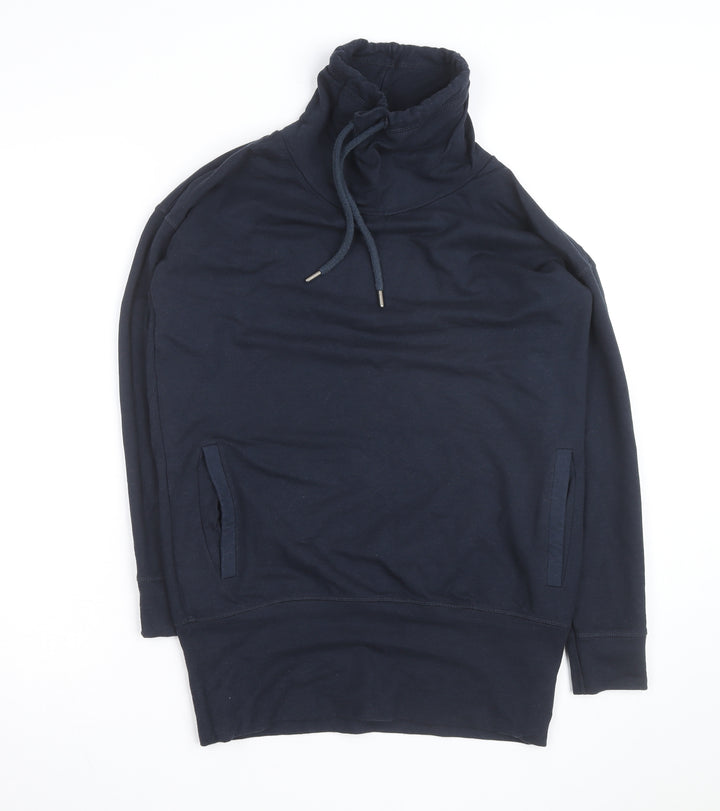BAM Women's Navy Drawstring Cowl Neck Pullover Hoodie Size 10