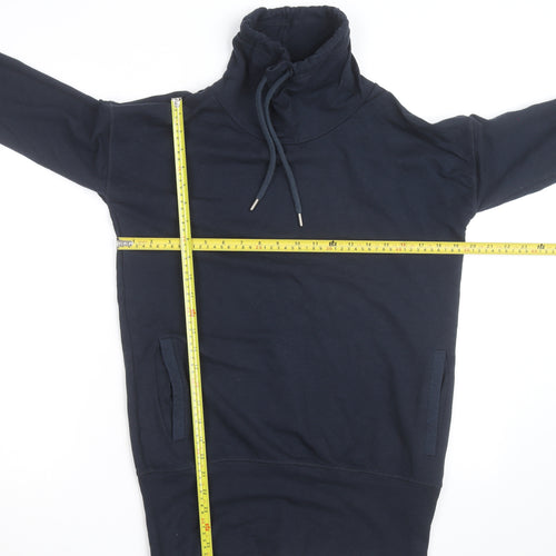 BAM Women's Navy Drawstring Cowl Neck Pullover Hoodie Size 10
