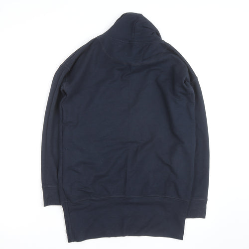 BAM Women's Navy Drawstring Cowl Neck Pullover Hoodie Size 10