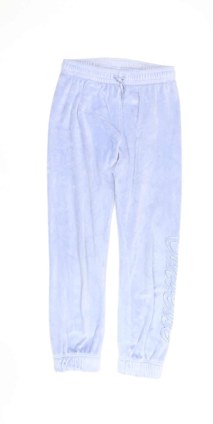 Converse Women Blue Velour Lounge Pants L Lightweight