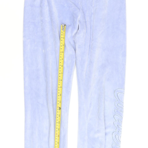 Converse Women Blue Velour Lounge Pants L Lightweight