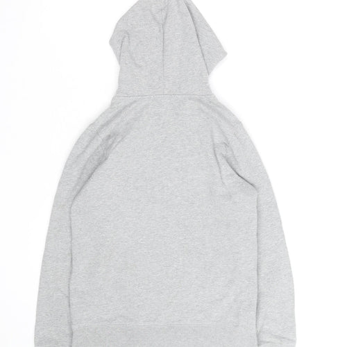 GAP Kids Boys Grey Pullover Hoodie with Blue Logo - Size 6-7 Years
