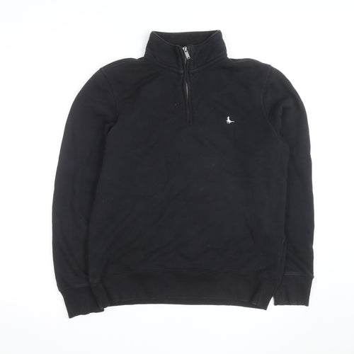 Jack Wills Men's Black Quarter Zip Classic Fit Sweatshirt M