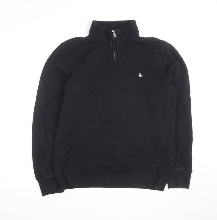 Jack Wills Men's Black Quarter Zip Classic Fit Sweatshirt M
