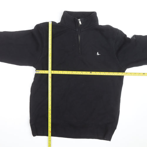 Jack Wills Men's Black Quarter Zip Classic Fit Sweatshirt M