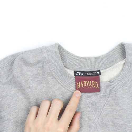 Zara Men’s Grey Harvard University Crew Neck Sweatshirt L