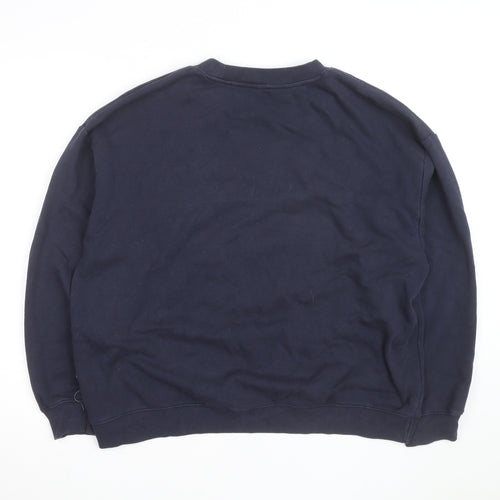 Monki Unisex Blue Paradise Found Graphic Pullover Sweatshirt L