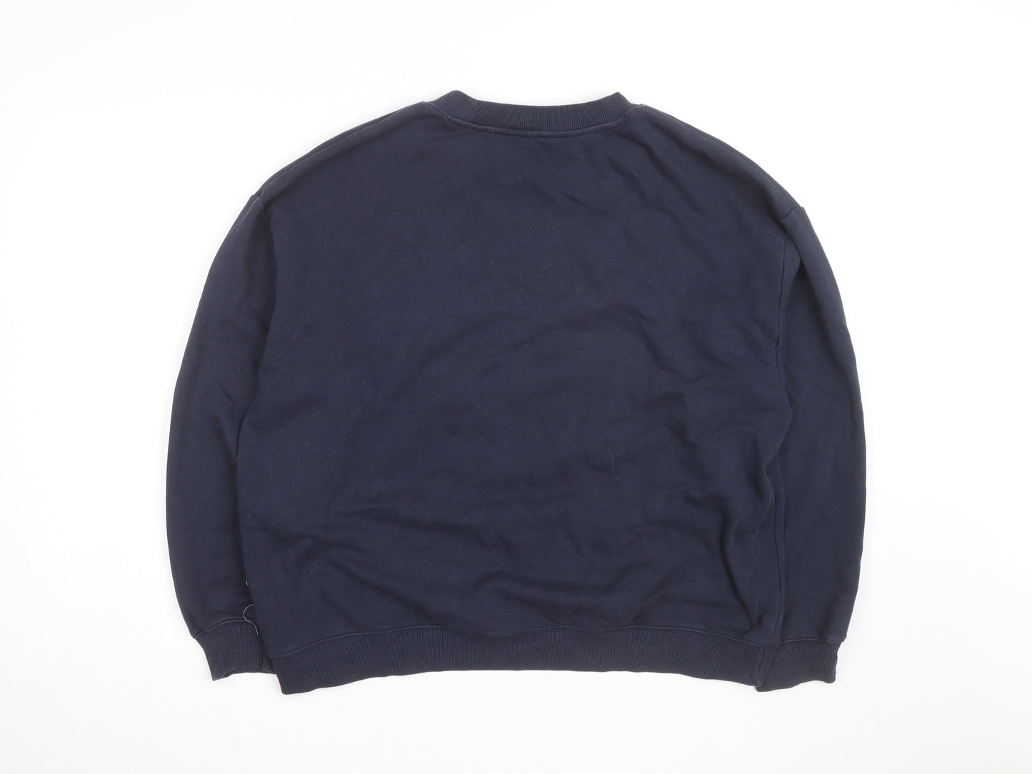 Monki Unisex Blue Paradise Found Graphic Pullover Sweatshirt L