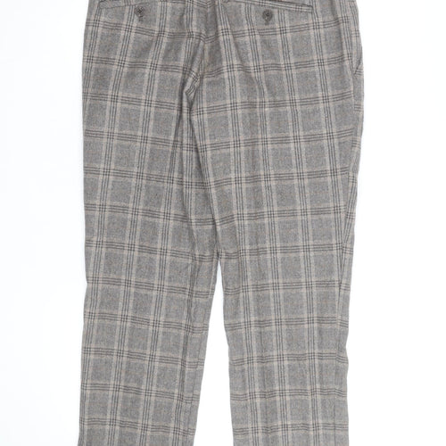 Refectory Men's Grey Check Wool Blend Dress Pants 32R