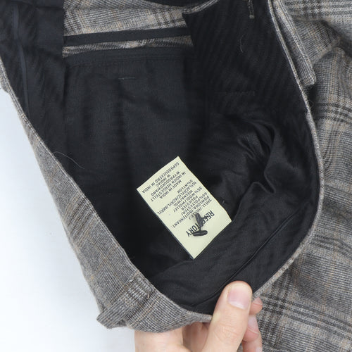 Refectory Men's Grey Check Wool Blend Dress Pants 32R
