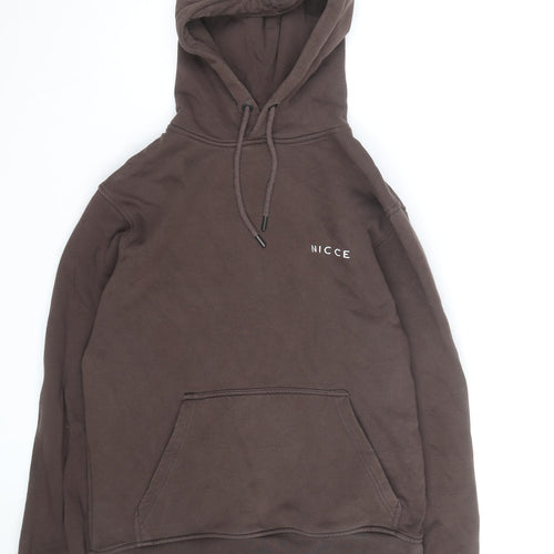NICCE Men’s Brown Pullover Hoodie Size S Fleece Regular Fit