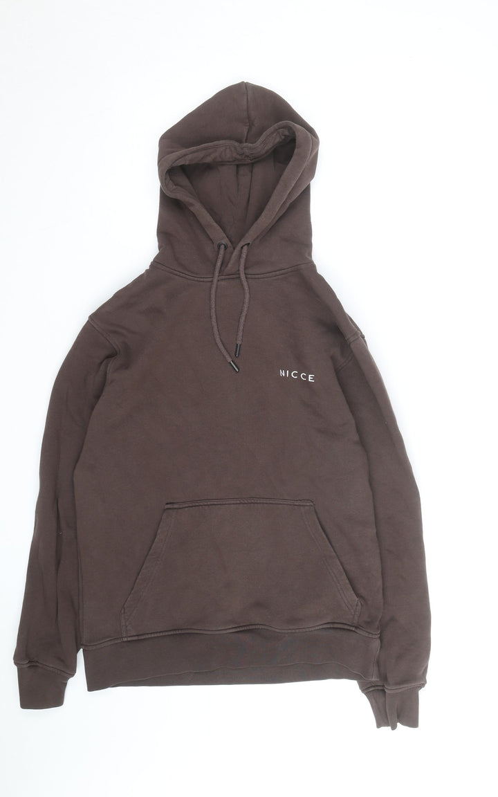 NICCE Men’s Brown Pullover Hoodie Size S Fleece Regular Fit