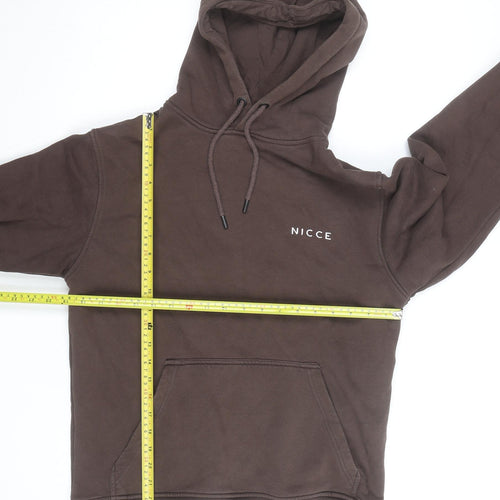 NICCE Men’s Brown Pullover Hoodie Size S Fleece Regular Fit
