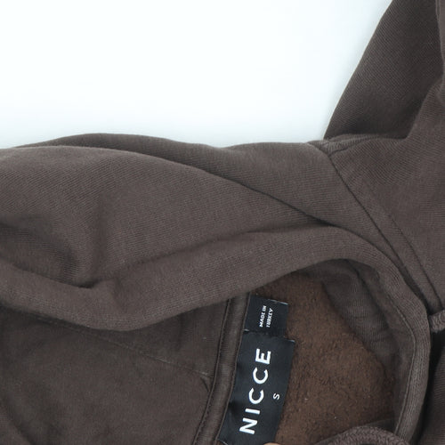 NICCE Men’s Brown Pullover Hoodie Size S Fleece Regular Fit