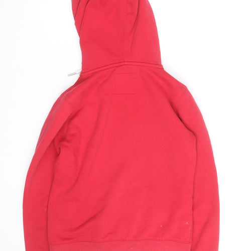 Superdry Women Red Full Zip Hoodie Size 10 Classic Casual