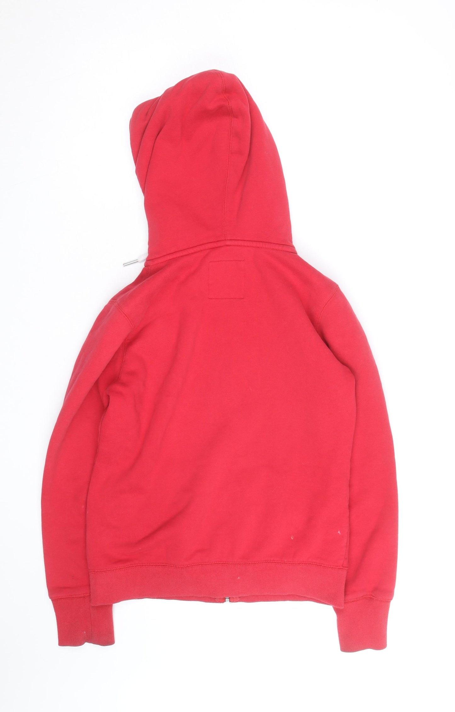 Superdry Women Red Full Zip Hoodie Size 10 Classic Casual