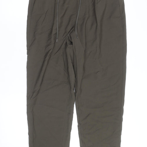 Marks and Spencer Men Green Regular Fit Tapered Performance Trousers M