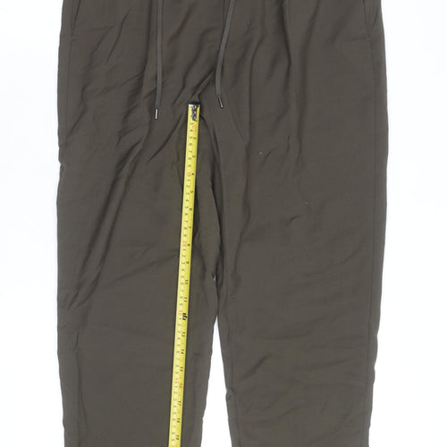 Marks and Spencer Men Green Regular Fit Tapered Performance Trousers M