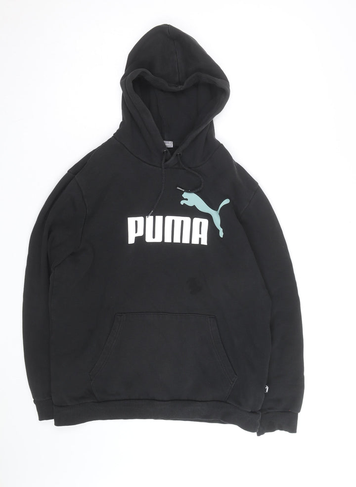 Puma Men's Black Pullover Hoodie M Graphic Logo Casual Wear