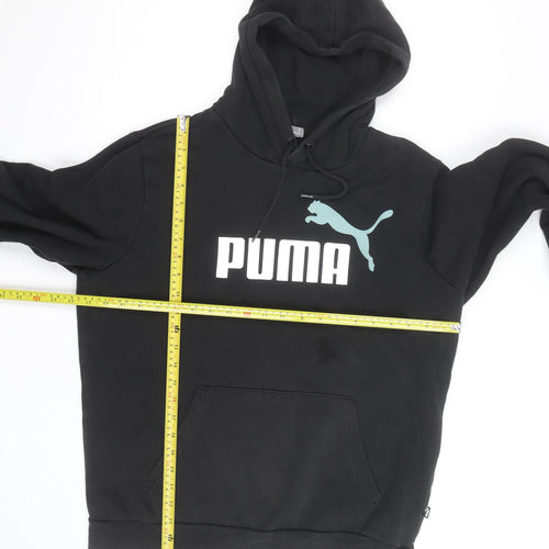 Puma Men's Black Pullover Hoodie M Graphic Logo Casual Wear