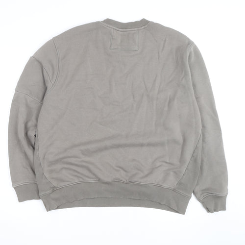 Next Men's Grey XL Crew Neck Pullover Sweatshirt with Zip Pockets