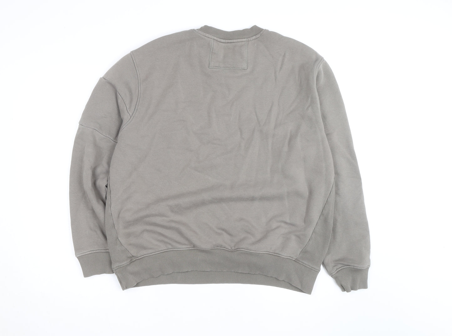 Next Men's Grey XL Crew Neck Pullover Sweatshirt with Zip Pockets