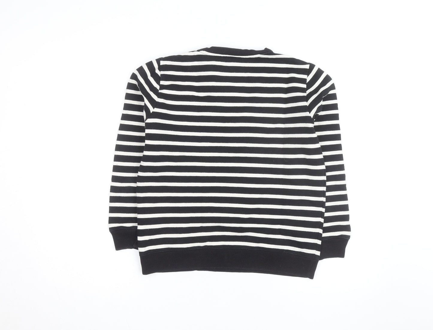 A.P.C. Men's Black Striped Crew Neck Cotton Sweatshirt S