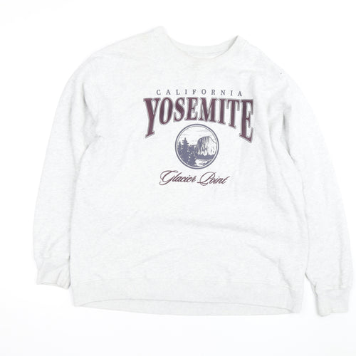 Hollister Men’s Grey Yosemite Graphic Pullover Sweatshirt M