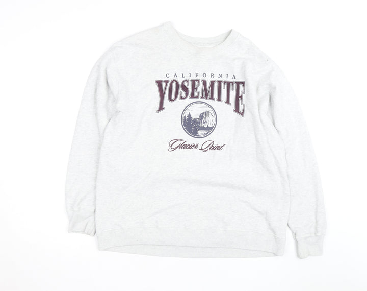 Hollister Men’s Grey Yosemite Graphic Pullover Sweatshirt M
