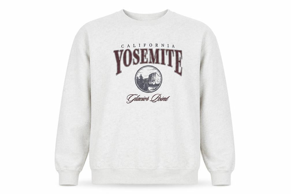 Hollister Men’s Grey Yosemite Graphic Pullover Sweatshirt M