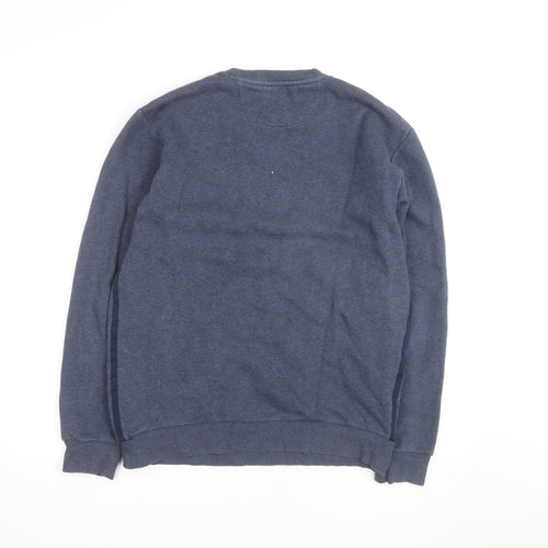 Adidas Mens Blue Crew Neck Pullover Sweatshirt M Regular Fit