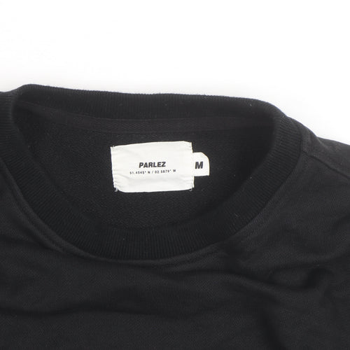 Parlez Men's Black Medium Crew Neck Pullover Sweatshirt
