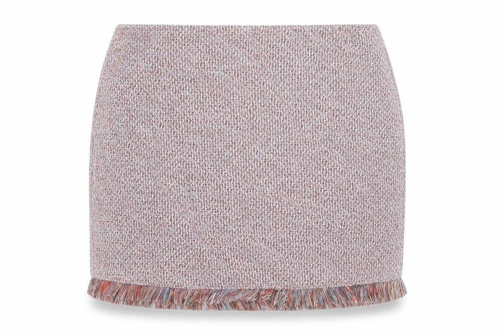 Zara Women Multicoloured Tweed Fringe Mini Skirt Size S