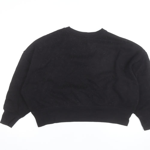 DKNY Sport Women's Black Sequin Logo Pullover Sweatshirt Size M