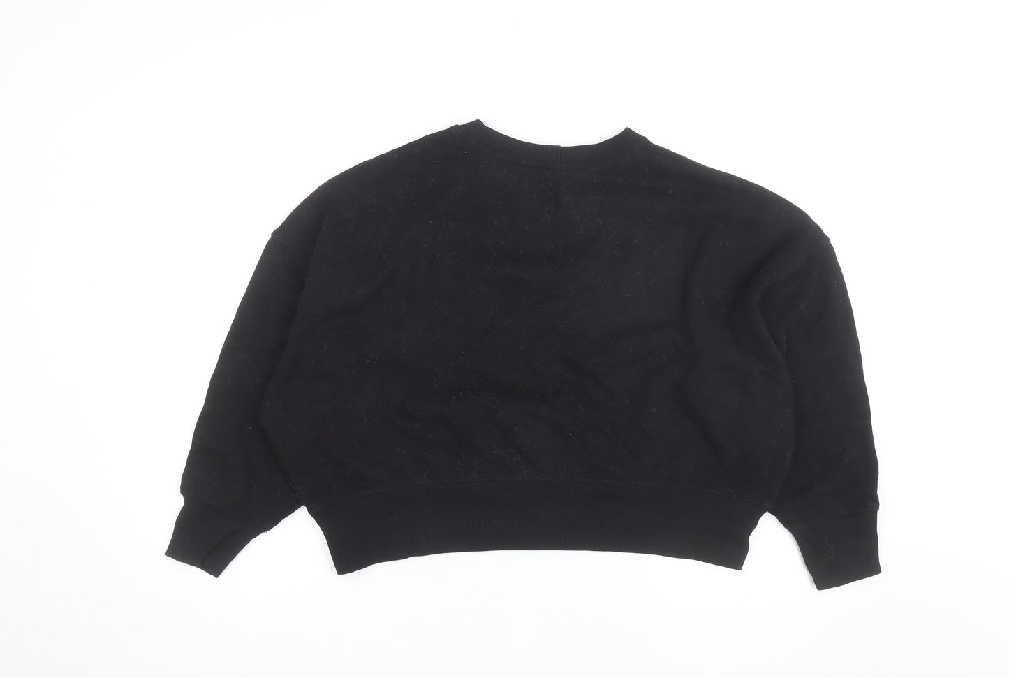DKNY Sport Women's Black Sequin Logo Pullover Sweatshirt Size M