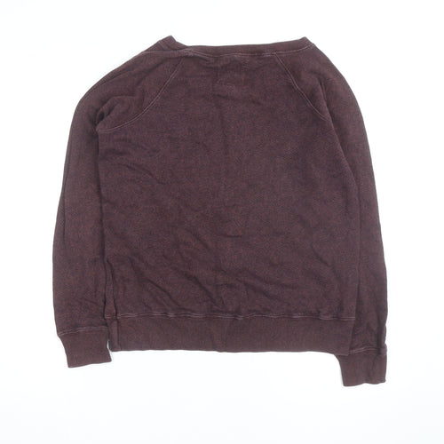 Jack Wills Womens Burgundy Crew Neck Sweatshirt UK 10 Cotton Blend