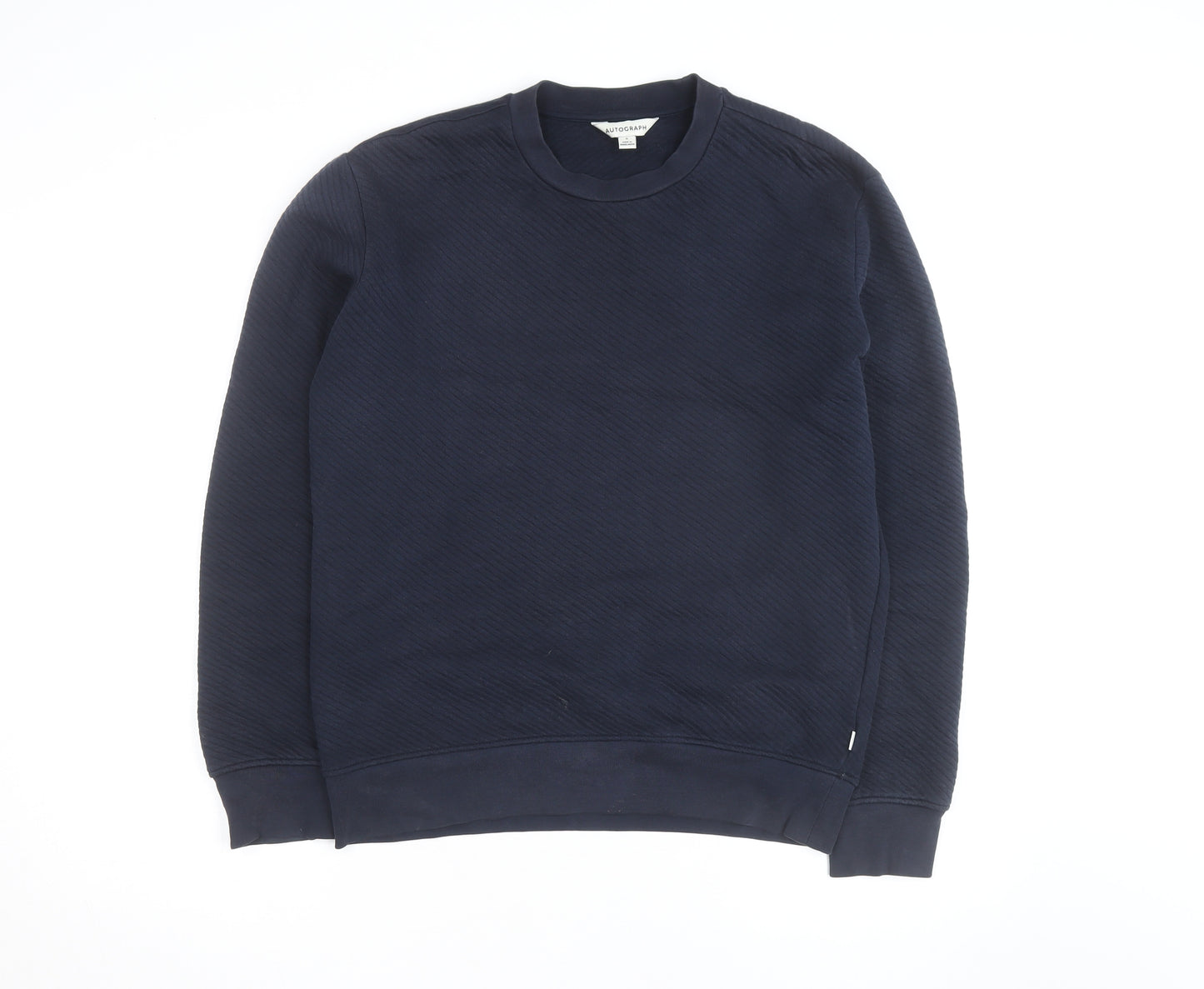 Marks and Spencer Autograph Men's Blue Small Crew Neck Sweatshirt