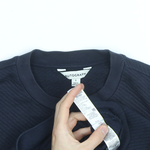 Marks and Spencer Autograph Men's Blue Small Crew Neck Sweatshirt