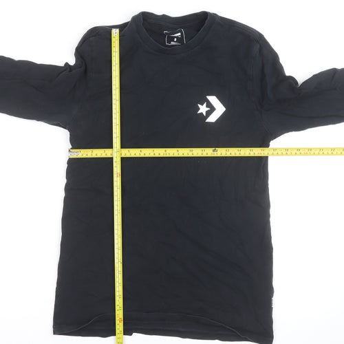 Converse Men's Black Classic Fit Long Sleeve Graphic Top Size S