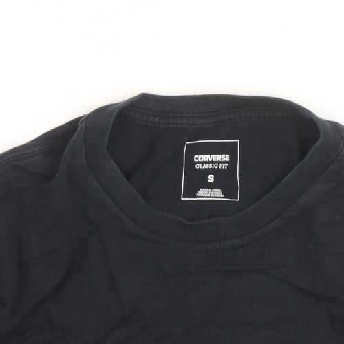 Converse Men's Black Classic Fit Long Sleeve Graphic Top Size S
