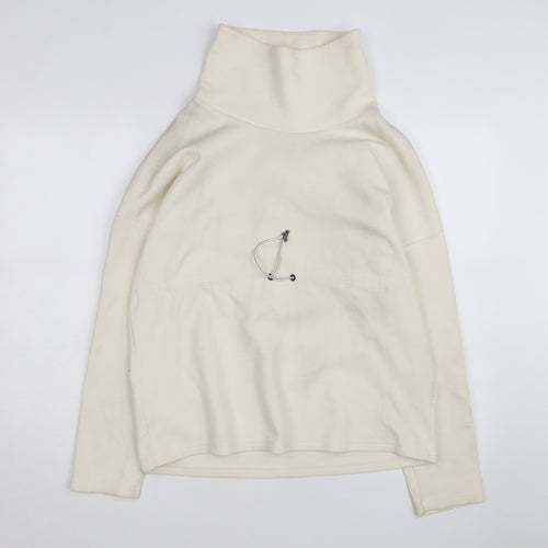 Varley Unisex Ivory High Neck Pullover Sweatshirt XS Relaxed Fit