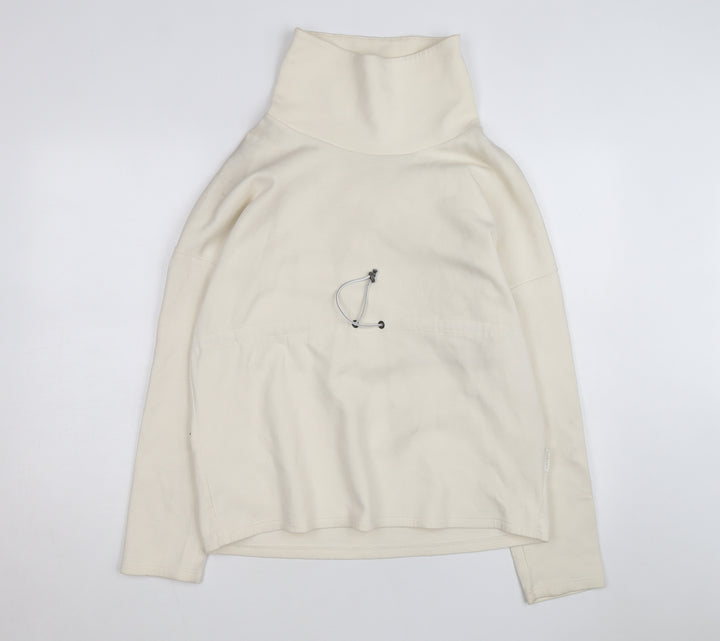 Varley Unisex Ivory High Neck Pullover Sweatshirt XS Relaxed Fit