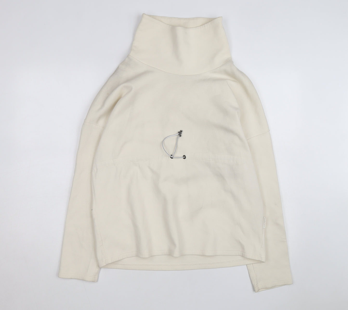 Varley Unisex Ivory High Neck Pullover Sweatshirt XS Relaxed Fit