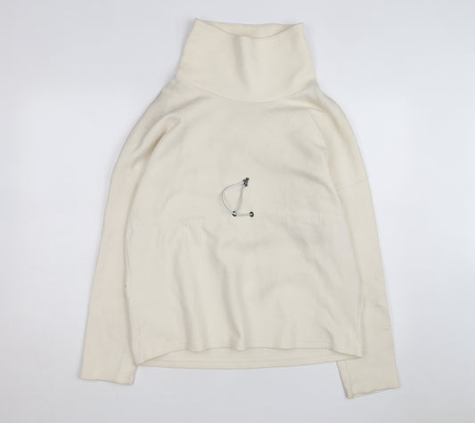 Varley Unisex Ivory High Neck Pullover Sweatshirt XS Relaxed Fit
