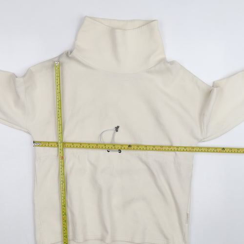 Varley Unisex Ivory High Neck Pullover Sweatshirt XS Relaxed Fit